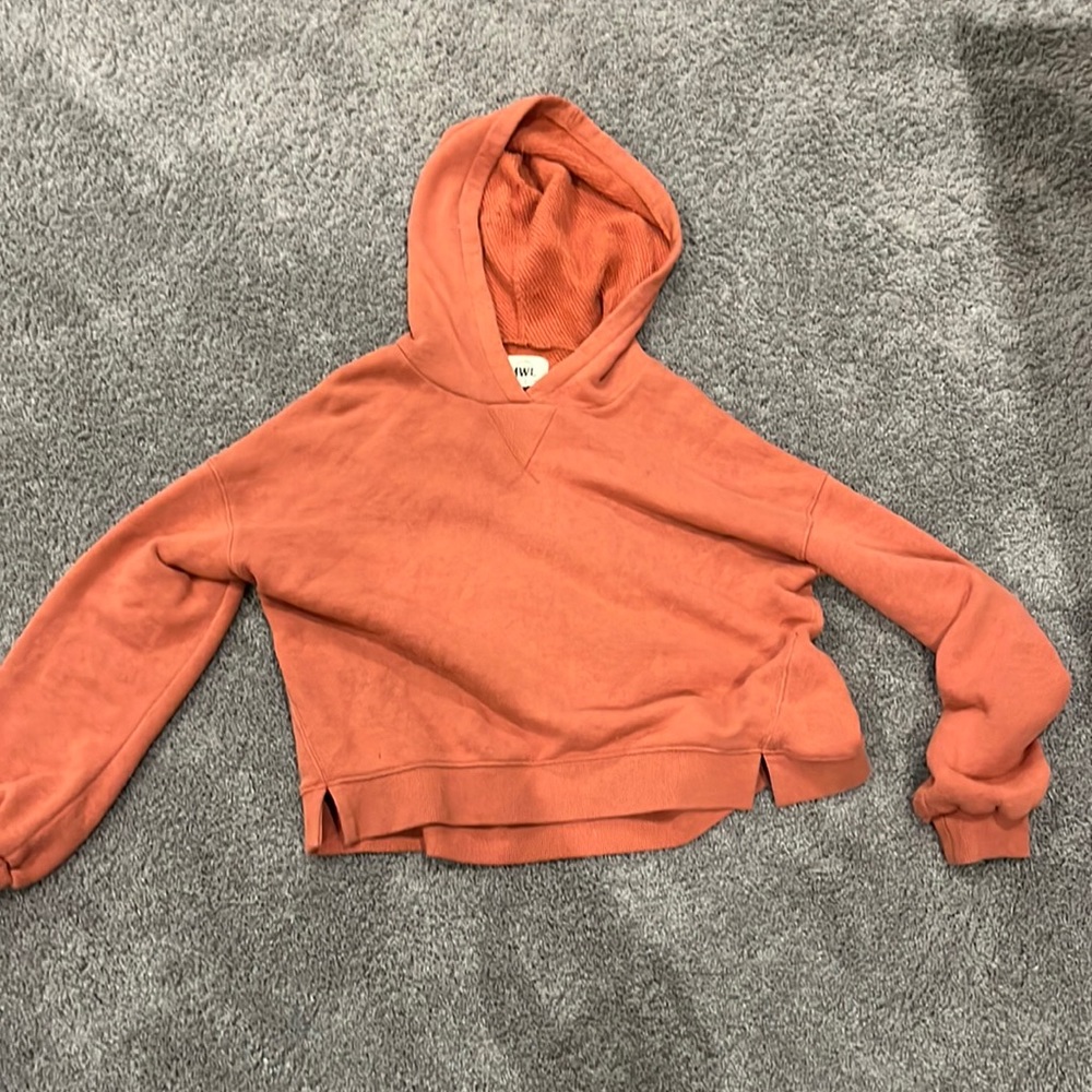 madewell red orange sweatshirt